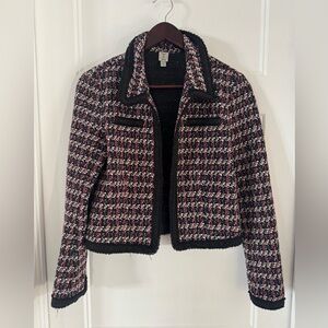 Tristan Black Multi Tweed Cropped Blazer